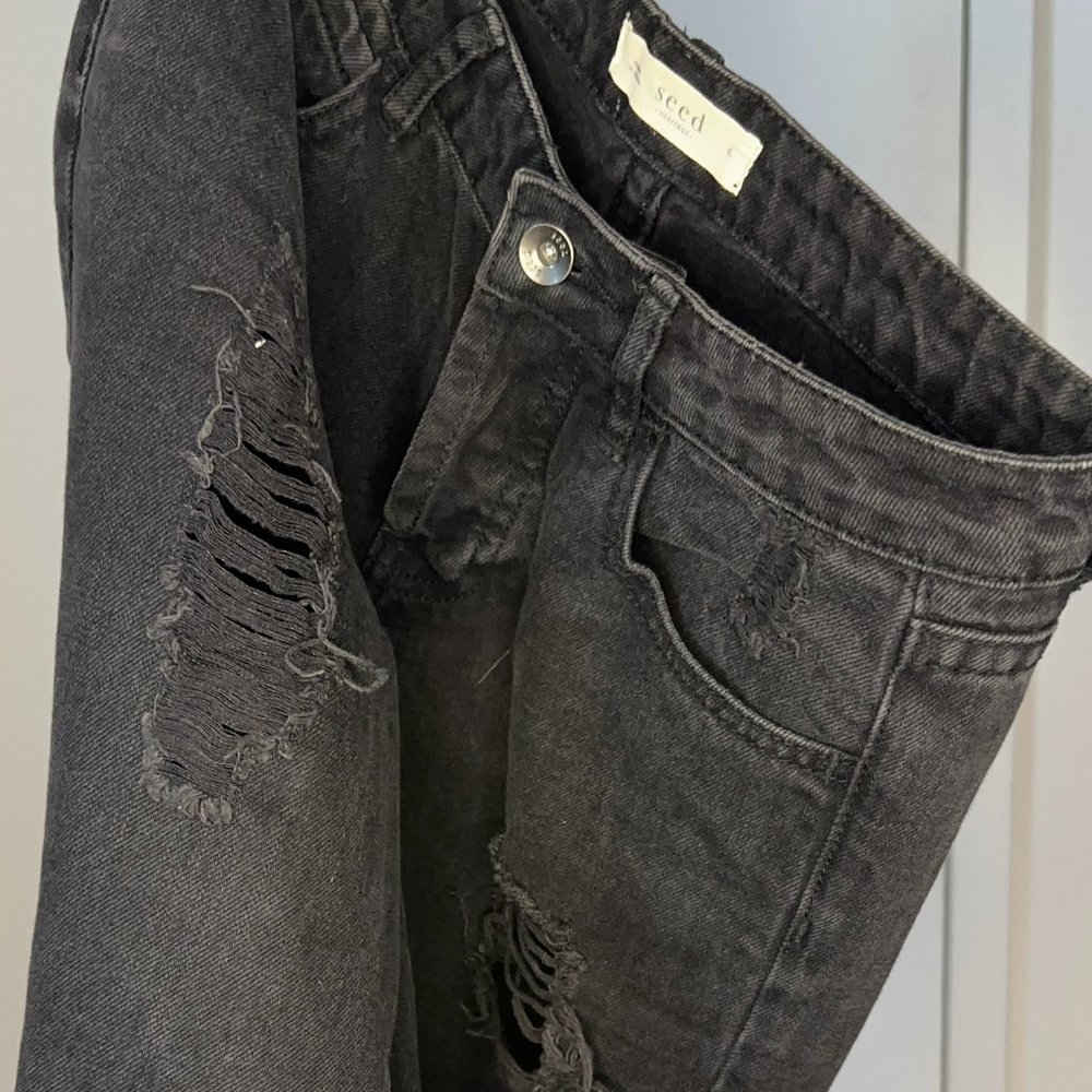 Seed Heritage Women's distressed black jeans - size AU6 / US 2